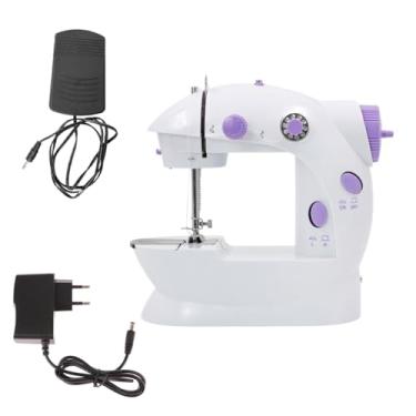 Imagem de Mini Maquina De Costura Portátil Domestica Reta Compacta Com Pedal Elétrica Caseira Para Iniciantes
