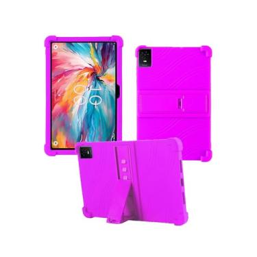 Imagem de Capa para TCL TAB 10 NXTPAPER 5G 10,4 polegadas 2024 - Capa protetora de borracha leve, à prova de choque, de silicone macio, ajustável para crianças, roxa