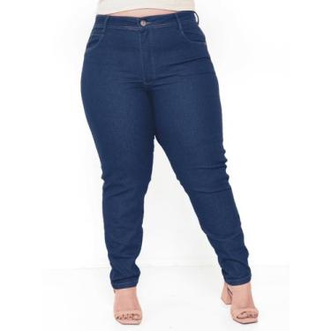 Imagem de Calça Skinny Jeans Feminina modeladora Plus Size cintura alta lycra/el