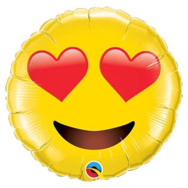 Imagem de Balão de Festa Microfoil 28" 71cm - Emoji Apaixonado - 1 unidade - Qua