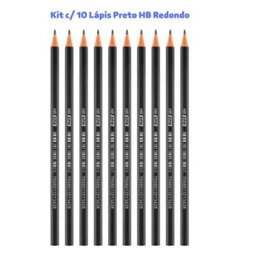 Imagem de Lápis Preto Redondo HB Resina Plástica 10 Unidades BRW