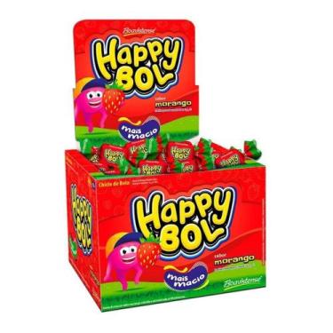 Imagem de Chiclete Happy Bol Morango 140g Florestal