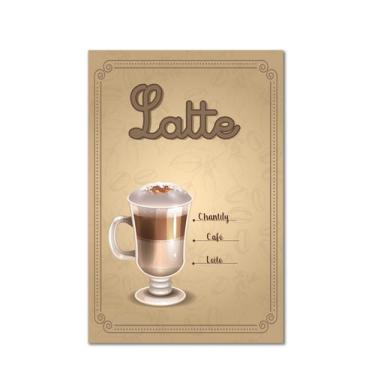 Imagem de Placa Decorativa MDF Tipos de Café Latte - Quartinhos