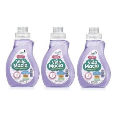 Imagem de Kit 3 Amaciante De Roupas Vida Macia Baby Amêndoa 500ml - Casa Km