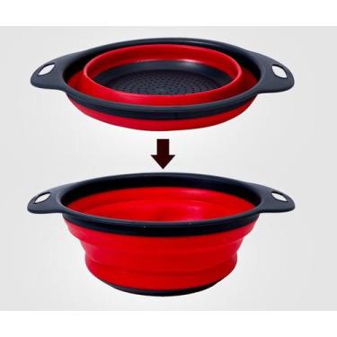 Imagem de Escorredor De Silicone Retrátil Multiuso CK4301 - LIU, VERMELHA