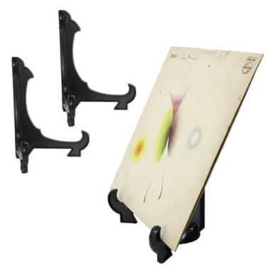Imagem de Kit  Com 2 Peças Suporte Para Pratos e Azulejos Preto 24cm - AC