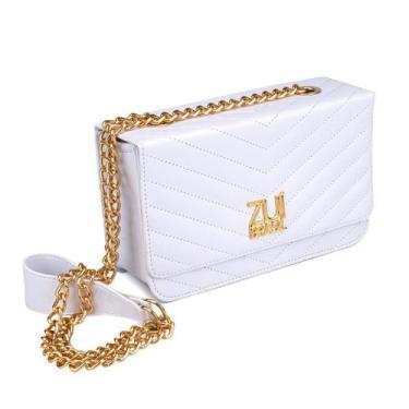 Imagem de Bolsa Transversal Feminina Quadrada Mini Bag Alça de Corrente Baú Bran