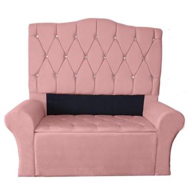 Imagem de Cabeceira Luxo + Recamier Baú Para Cama Box Casal King Size 195 Cm - S