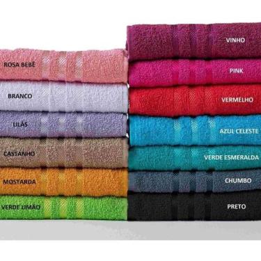 Imagem de Kit 5 Toalhas de Rosto Felpuda 45cm x 70cm Macia 100% algodão Grande -