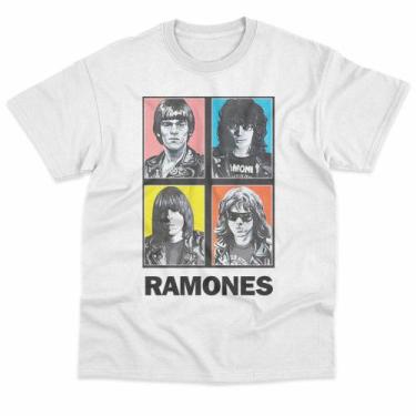 Imagem de Camiseta Ramones Banda Punk Rock Basica Estampada Unissex 100% Algodão