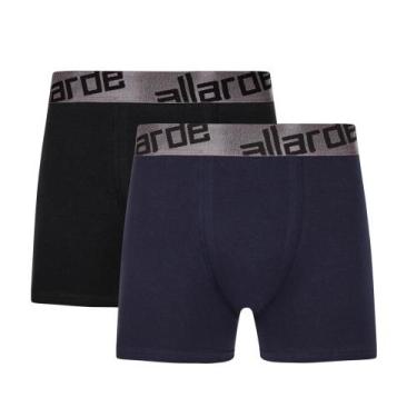 Imagem de Kit com 2 Cuecas Boxer Allarde By Trifil QK5877/5877 Cotton - Preta/Ma
