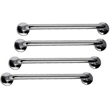 Imagem de Alça de Apoio 40cm Barra Inox Kit 4 unidades Banheiro Box Idoso Cadeirante Deficiente Gestante Suporte Corrimao