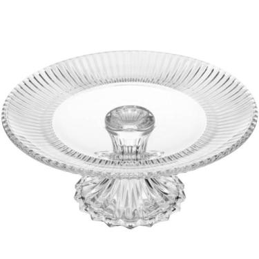 Imagem de Prato Porta Bolo com Pé Cristal Renaissance 25cm Boleira Lyo - Lyor