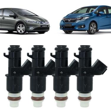Imagem de 4 bicos injetores fit new civic 1.8 2003 a 2008 16450pwa003 - KEIHIN