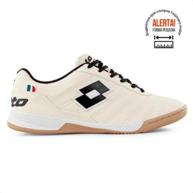 Imagem de Chuteira Futsal Lotto Stadio Classic B700 Masculina, 41, Creme, Preto