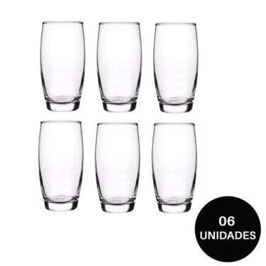 Imagem de Jogo Kit 6 Copos Vidro Longo Oca Drink Água Suco 300ml Nadir - Nadir F