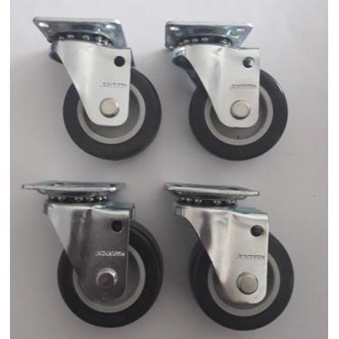 Imagem de Rodizio para carrinhos e  móveis roda pvc kit glap 210 até 120 kgs - S