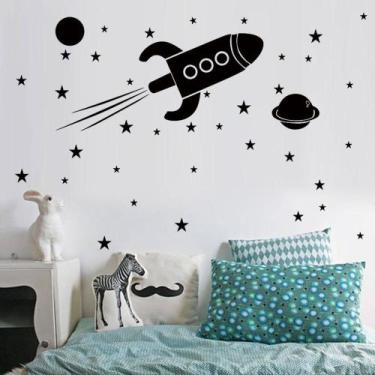 Imagem de adesivo de parede foguete espacial - shopp do adesivo 