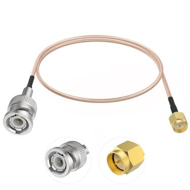 Imagem de SDTC Tech SMA macho para BNC macho RF cabo coaxial RG316 Pigtail Jumper Coax extensor de antena BNC adaptador conector (20 polegadas)