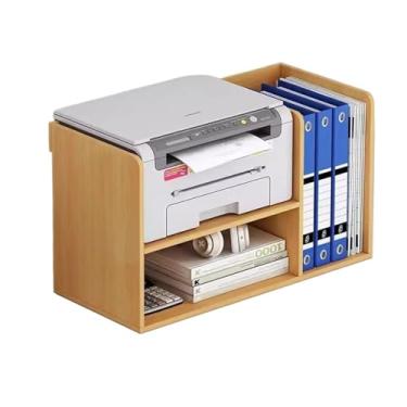 Imagem de LICONG-2019 Suporte para impressora, prateleira de armazenamento dupla, prateleira de elevação de vários níveis, pequena estante de livros, prateleira de impressora de mesa, escritório, copiadora,