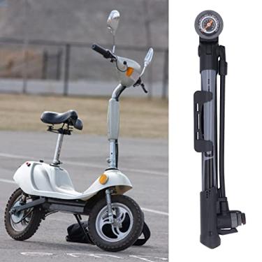 Imagem de VGEBY Bomba inflável de pneu de bicicleta, liga de alumínio de alta pressão portátil em tempo real mini bomba de bicicleta acessórios de bicicleta para bicicletas infláveis