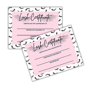 Imagem de Certificado de treinamento de cílios de conclusão do curso de treinamento de extensão de cílios | Pacote com 50 21,6 x 28 cm para guia manual de treinamento para sua graduação certificada