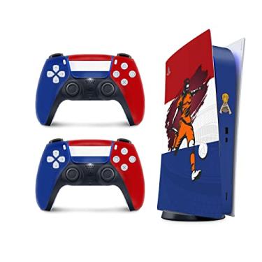 Imagem de TACKY DESIGN Adesivos da Copa do Mundo 2022 para console PlayStation 5 e 2 controladores, adesivos de futebol PS5 Vinil 3M Decalque de Equipes Nacionais Capa completa (Edição Digital, Skin Holanda)