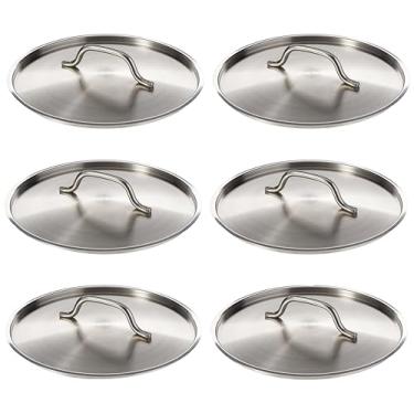 Imagem de Thunder Group Tampa SLDB016C, para caldeira dupla (SLDB016) 16 qt, aço inoxidável 18/8, NSF, pacote com 6