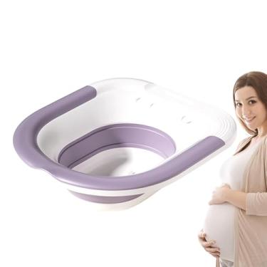 Imagem de Banho de assento dobrável para vaso sanitário, banho de assento dobrável para vaso sanitário | Banheira para lavatório ergonômica portátil para banho de assento - Bacia de banho de assento dobrável pó
