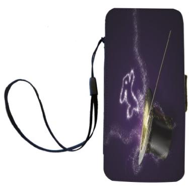 Imagem de Rikki Knight Capa carteira flip rabbit jump out from magic black hat com aba magnética para iPhone 5/5s