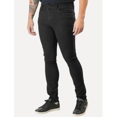 Imagem de Calça Guess Jeans Masculina Skinny Jet Black Tag A996 Preta, 46, Preto