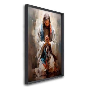 Imagem de Quadro Decorativo Religioso Jesus em Oração 1 Tela para Sala Quarto Ig