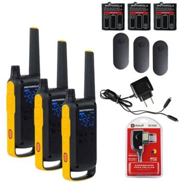 Imagem de 3 Rádio Comunicador T470BR Motorola com Dotcell V8