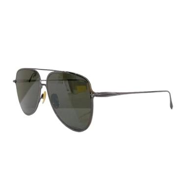 Imagem de HCHES Óculos de sol vintage grandes ovais masculinos, óculos solares, titânio puro, dourado, masculino, C5, tamanho único