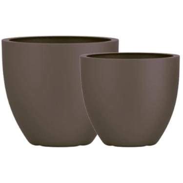 Imagem de Kit 2 Vasos Cachepot Fibra Vidro 57cm E 45cm Plantas Cores (Bronze Fosco)