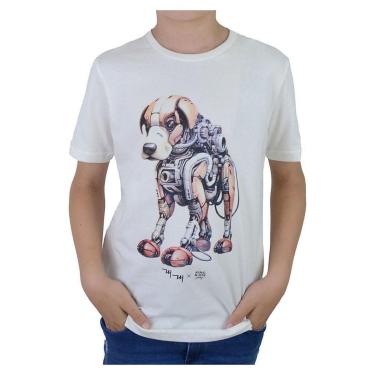 Imagem de Camiseta Infantil King&Joe MC Cão Robô Masculina-Feminino