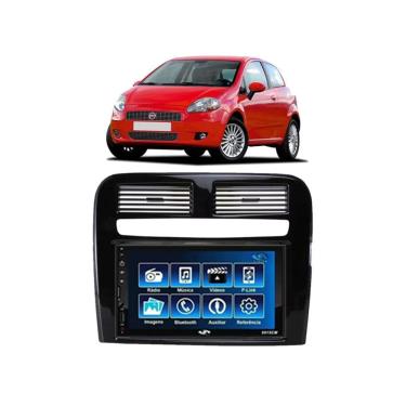 Imagem de Kit Multimídia Punto 2008 / 2012 Mold Black Piano Mp5 2din Bt Usb Fm Leitor SD Espelhamento