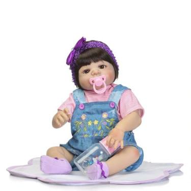 Imagem de Bebe Reborn Boneca Menina 100 Silicone 57 Cm  Eloá - PRO BABY