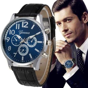 Imagem de Relógio Masculino De Pulso Geneva Men Fundo Azulado