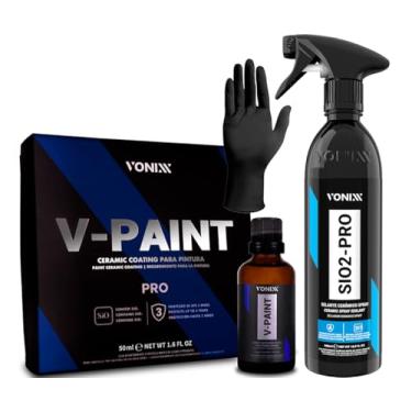 Imagem de Kit Automotivo Vitrificado P/Pintura V-paint 50ml + Sio2-pro Proteção Hidrorrepelência Vonixx
