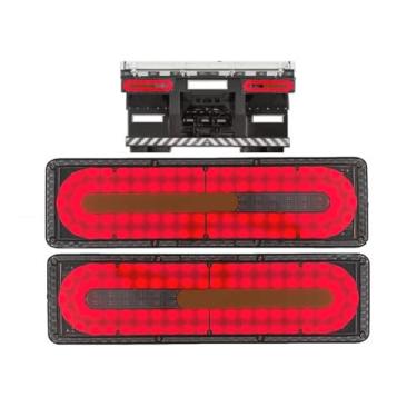 Imagem de Par Lanterna Traseira LEd Sete sequêncial Caminhão Utilitario Carreta Reboque KLXQTL-198 - KLX