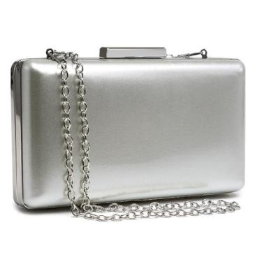 Imagem de Bolsas noturnas Clutch Bag Dasein Formal Party Silver Patent