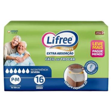 Imagem de Fralda Calça Geriatrica Lifree 16 Unidades Extra Absorção, P/M