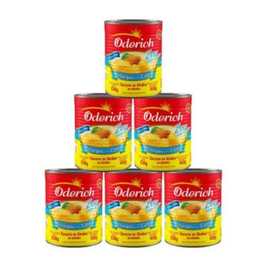 Imagem de Kit 6 Pêssego Em Calda Zero Adição De Açúcar Oderich