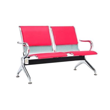 Imagem de Cadeira Longarina Com Est Cromada 2 Lugares Colors Rosa