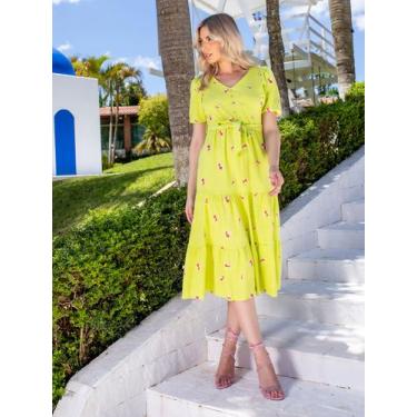 Imagem de Vestido Feminino  Bordado Algodão Premium Bufante - SML Fashion, Mulhe