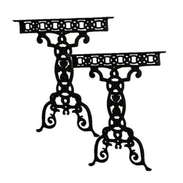 Imagem de Par Pé de Mesa Base Vila Rica em Ferro Fundido 74x67cm - FUNDIÇÃO SÃO 