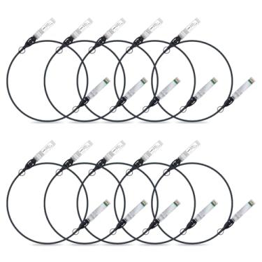 Imagem de ipolex Cabo Twinax SFP+ 10G, cabo passivo de cobre de conexão direta (DAC), 1 m, para Cisco SFP-H10GB-CU1M, Meraki, Ubiquiti, Mikrotik, Intel, Fortinet, Netgear, D-Link, Supermicro, TP-Link, pacote