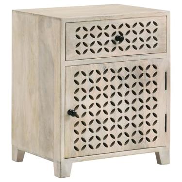 Imagem de Porta-copos August treliça recortada 1 porta mesa de madeira em branco lavado