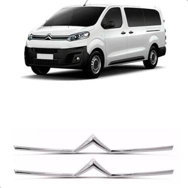 Imagem de Friso Grade Radiador Jumpy 2018 a 2024 Cromado Duas Peças - SP ACESSÓR